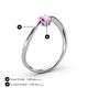 4 - Lucie Bold Oval Cut Pink Sapphire and Round Lab Grown Diamond 2 Stone Promise Ring 