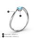 4 - Lucie Bold Oval Cut Blue Topaz and Round Lab Grown Diamond 2 Stone Promise Ring 