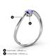 4 - Lucie Bold Oval Cut Iolite and Round Lab Grown Diamond 2 Stone Promise Ring 