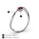 4 - Lucie Bold Oval Cut Red Garnet and Round Lab Grown Diamond 2 Stone Promise Ring 