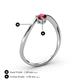 4 - Lucie Bold Oval Cut Ruby and Round Lab Grown Diamond 2 Stone Promise Ring 