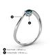 4 - Lucie Bold Oval Cut London Blue Topaz and Round Lab Grown Diamond 2 Stone Promise Ring 