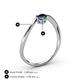 4 - Lucie Bold Oval Cut London Blue Topaz and Round Amethyst 2 Stone Promise Ring 