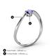 4 - Lucie Bold Oval Cut Iolite and Round Amethyst 2 Stone Promise Ring 
