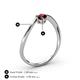 4 - Lucie Bold Oval Cut Red Garnet and Round Amethyst 2 Stone Promise Ring 