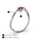 4 - Lucie Bold Oval Cut Ruby and Round Aquamarine 2 Stone Promise Ring 