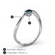4 - Lucie Bold Oval Cut London Blue Topaz and Round Aquamarine 2 Stone Promise Ring 