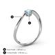 4 - Lucie Bold Oval Cut and Round Aquamarine 2 Stone Promise Ring 