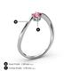 4 - Lucie Bold Oval Cut Pink Tourmaline and Round Aquamarine 2 Stone Promise Ring 