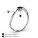 4 - Lucie Bold Oval Cut Blue Sapphire and Round Black Diamond 2 Stone Promise Ring 