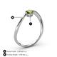4 - Lucie Bold Oval Cut Peridot and Round Black Diamond 2 Stone Promise Ring 