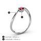 4 - Lucie Bold Oval Cut Ruby and Round Black Diamond 2 Stone Promise Ring 