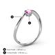 4 - Lucie Bold Oval Cut Pink Sapphire and Round Black Diamond 2 Stone Promise Ring 