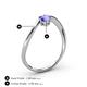 4 - Lucie Bold Oval Cut Tanzanite and Round Black Diamond 2 Stone Promise Ring 