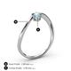 4 - Lucie Bold Oval Cut Aquamarine and Round Black Diamond 2 Stone Promise Ring 
