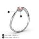4 - Lucie Bold Oval Cut Morganite and Round Black Diamond 2 Stone Promise Ring 
