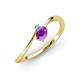 3 - Lucie Bold Oval Cut Amethyst and Round Blue Topaz 2 Stone Promise Ring 