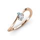 3 - Lucie Bold Oval Cut Lab Grown Diamond and Round Blue Topaz 2 Stone Promise Ring 