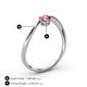 4 - Lucie Bold Oval Cut Pink Tourmaline and Round Blue Topaz 2 Stone Promise Ring 