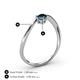 4 - Lucie Bold Oval Cut London Blue Topaz and Round Blue Topaz 2 Stone Promise Ring 