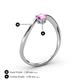 4 - Lucie Bold Oval Cut Pink Sapphire and Round Blue Topaz 2 Stone Promise Ring 