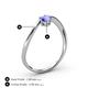4 - Lucie Bold Oval Cut Tanzanite and Round Blue Topaz 2 Stone Promise Ring 