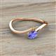 2 - Lucie Bold Oval Cut Tanzanite and Round Citrine 2 Stone Promise Ring 
