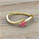 2 - Lucie Bold Oval Cut Rhodolite Garnet and Round Citrine 2 Stone Promise Ring 