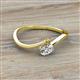 2 - Lucie Bold Oval Cut Diamond and Round Citrine 2 Stone Promise Ring 