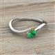 2 - Lucie Bold Oval Cut Emerald and Round Citrine 2 Stone Promise Ring 