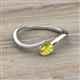2 - Lucie Bold Oval Cut Yellow Sapphire and Round Citrine 2 Stone Promise Ring 