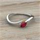 2 - Lucie Bold Oval Cut Ruby and Round Citrine 2 Stone Promise Ring 