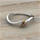 2 - Lucie Bold Oval Cut Smoky Quartz and Round Citrine 2 Stone Promise Ring 