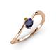 3 - Lucie Bold Oval Cut Blue Sapphire and Round Citrine 2 Stone Promise Ring 