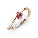 3 - Lucie Bold Oval Cut Pink Tourmaline and Round Citrine 2 Stone Promise Ring 