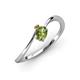 3 - Lucie Bold Oval Cut Peridot and Round Citrine 2 Stone Promise Ring 