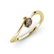 3 - Lucie Bold Oval Cut Smoky Quartz and Round Citrine 2 Stone Promise Ring 