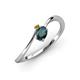3 - Lucie Bold Oval Cut London Blue Topaz and Round Citrine 2 Stone Promise Ring 