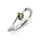 3 - Lucie Bold Oval Cut Lab Created Alexandrite and Round Citrine 2 Stone Promise Ring 