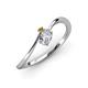 3 - Lucie Bold Oval Cut Lab Grown Diamond and Round Citrine 2 Stone Promise Ring 