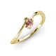 3 - Lucie Bold Oval Cut Morganite and Round Citrine 2 Stone Promise Ring 