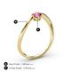 4 - Lucie Bold Oval Cut Pink Tourmaline and Round Citrine 2 Stone Promise Ring 