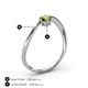 4 - Lucie Bold Oval Cut Peridot and Round Citrine 2 Stone Promise Ring 