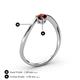 4 - Lucie Bold Oval Cut Red Garnet and Round Citrine 2 Stone Promise Ring 