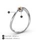 4 - Lucie Bold Oval Cut Smoky Quartz and Round Citrine 2 Stone Promise Ring 