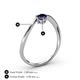 4 - Lucie Bold Oval Cut Blue Sapphire and Round Emerald 2 Stone Promise Ring 