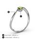 4 - Lucie Bold Oval Cut Peridot and Round Emerald 2 Stone Promise Ring 