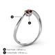 4 - Lucie Bold Oval Cut Red Garnet and Round Emerald 2 Stone Promise Ring 