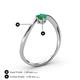 4 - Lucie Bold Oval Cut and Round Emerald 2 Stone Promise Ring 