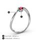 4 - Lucie Bold Oval Cut Ruby and Round Emerald 2 Stone Promise Ring 